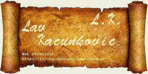 Lav Kačunković vizit kartica